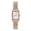 21mm Rectangle White & Carnation Gold Bracelet Watch