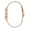 21mm Rectangle White & Carnation Gold Mesh Watch - Image 4