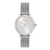 28mm Bee Ultra Slim Metallic White & Silver Mesh Watch