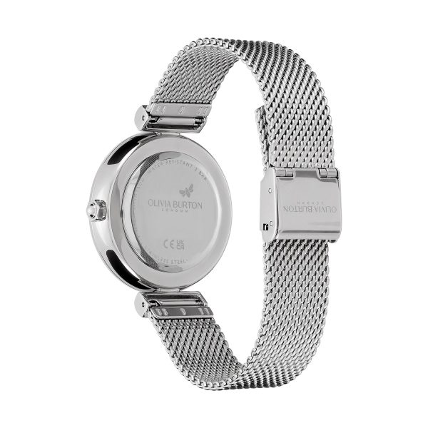 36mm Minima Bee T-Bar Blush & Silver Mesh Watch - Image 5