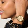 36mm Minima Bee T-Bar Gold Mesh Watch - Image 3