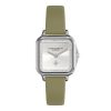 28mm Grosvenor Silver & Sage Green Leather Strap Watch