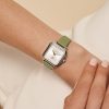 28mm Grosvenor Silver & Sage Green Leather Strap Watch - Image 3