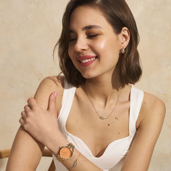 36mm Starlight Color Sweet Mandarin & Gold Bracelet Watch - Image 6