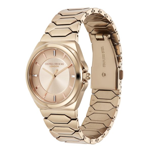 34mm Lustre Carnation & Rose Gold Bracelet Watch - Image 2