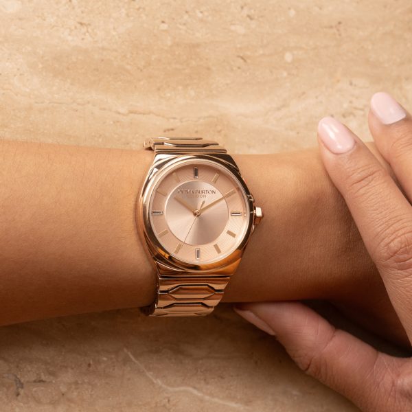 34mm Lustre Carnation & Rose Gold Bracelet Watch - Image 3