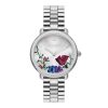 36mm Vintage Floral Silver Bracelet Watch