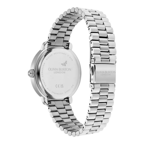 36mm Vintage Floral Silver Bracelet Watch - Image 5