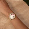 36mm Vintage Floral Gold Bracelet Watch - Image 3