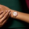 30mm Illustrated Florals Rose Gold Mesh Watch - Image 3