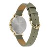 30mm Illustrated Florals Gold & Sage Green Leather Strap Watch - Image 5