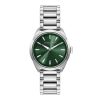 34mm Geo Forest Green & Silver Bracelet Watch