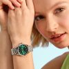 34mm Geo Forest Green & Silver Bracelet Watch - Image 3
