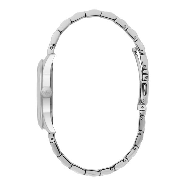 34mm Geo Forest Green & Silver Bracelet Watch - Image 4