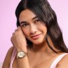 34mm Geo Ivory & Rose Gold Bracelet Watch - Image 6