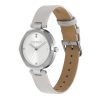 32mm Dimension T-Bar Silver & Earl Grey Leather Strap Watch - Image 2