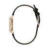 28mm Honeycomb Ultra Slim Rose Gold & Black Leather Strap Watch - Image 3
