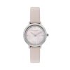 28mm Honeycomb Ultra Slim Silver & Primrose Leather Strap Watch