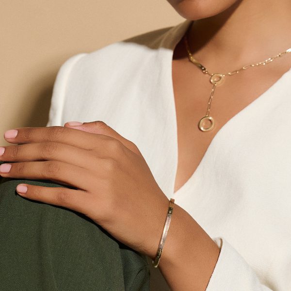 Linear Gold Bangle - Image 4