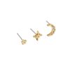 North Star & Moon Gold Stud Earrings Set - Image 2