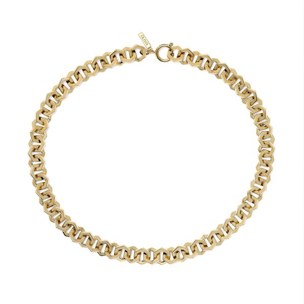 Honeycomb Gold Link Necklace - Image 2