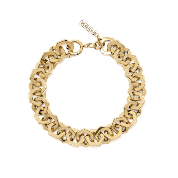 Honeycomb Gold Link Bracelet