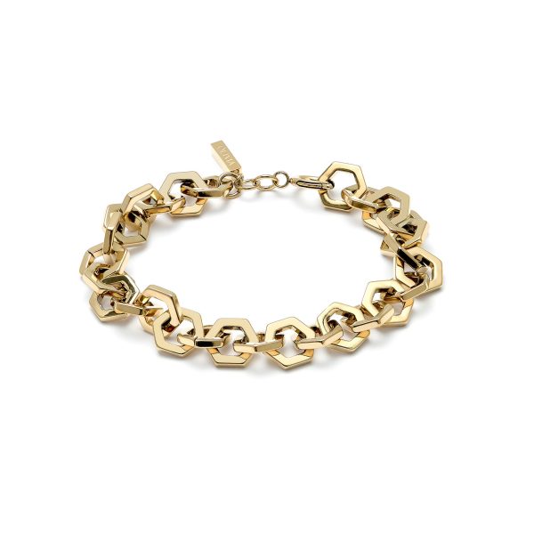 Honeycomb Gold Link Bracelet - Image 2