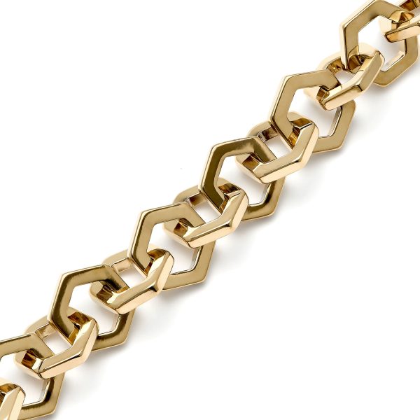 Honeycomb Gold Link Bracelet - Image 4