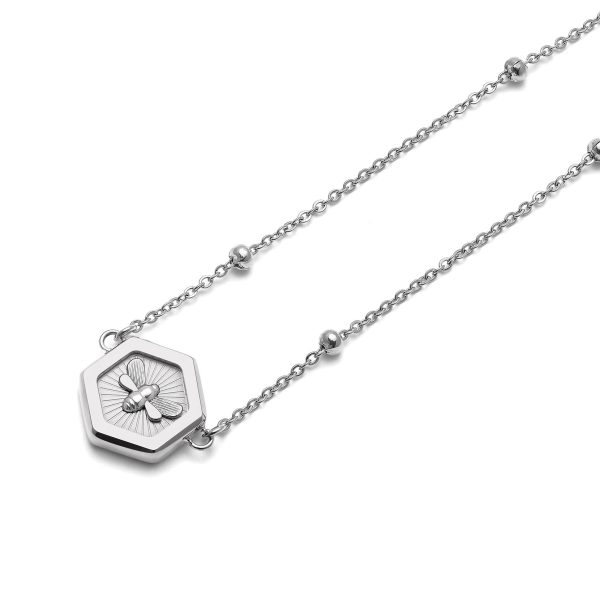 Minima Bee Silver Pendant Necklace - Image 4