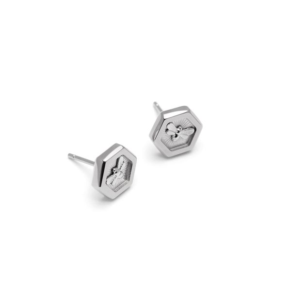 Minima Bee Silver Stud Earrings - Image 2