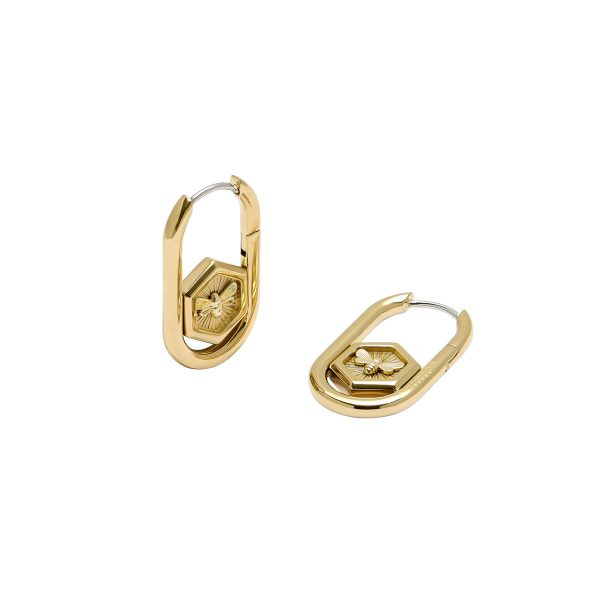 Minima Bee Gold Hoop Earrings - Image 4