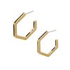 Honeycomb Gold Plated Large Hoop Earrings - Image 2