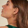 Honeycomb Gold Plated Large Hoop Earrings - Image 3