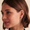 Celestial Sun Silver Tone Hoop Earrings - Image 3