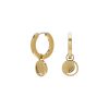 Celestial Sun Gold Plated Hoop Earrings