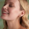 Celestial Sun Gold Plated Hoop Earrings - Image 3