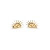 Celestial Sun Gold Plated Stud Earrings