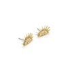 Celestial Sun Gold Plated Stud Earrings - Image 2