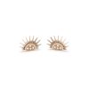 Celestial Sun Rose Gold Plated Stud Earrings