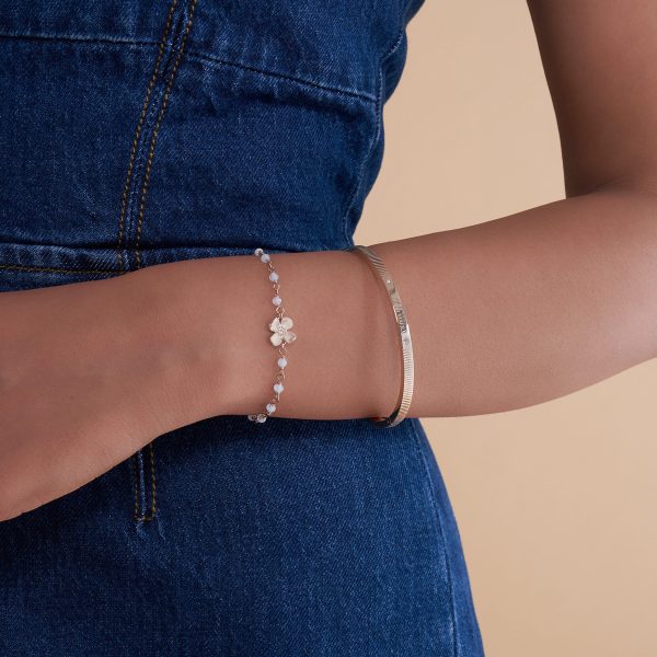 Dogwood Rose Gold Plated Beaded Charm Bracelet - Image 3