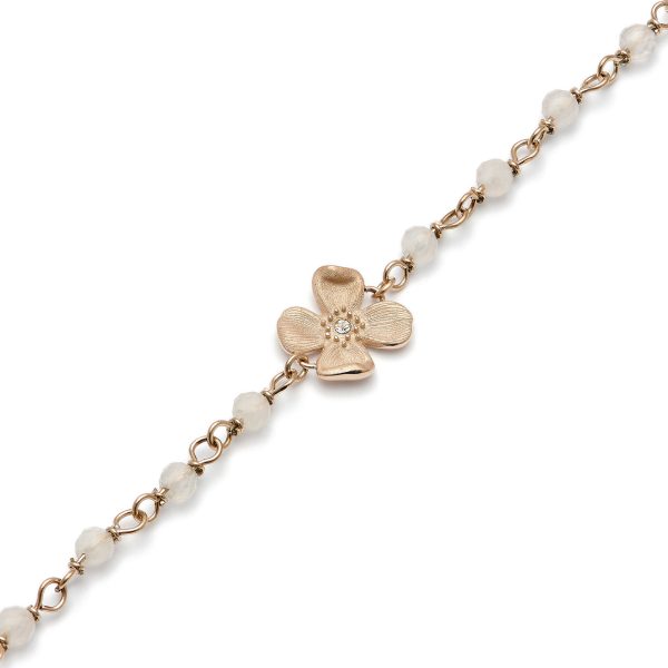 Dogwood Rose Gold Plated Beaded Charm Bracelet - Image 4