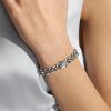 Tudor Rose Silver Tone Link Chain Bracelet - Image 3