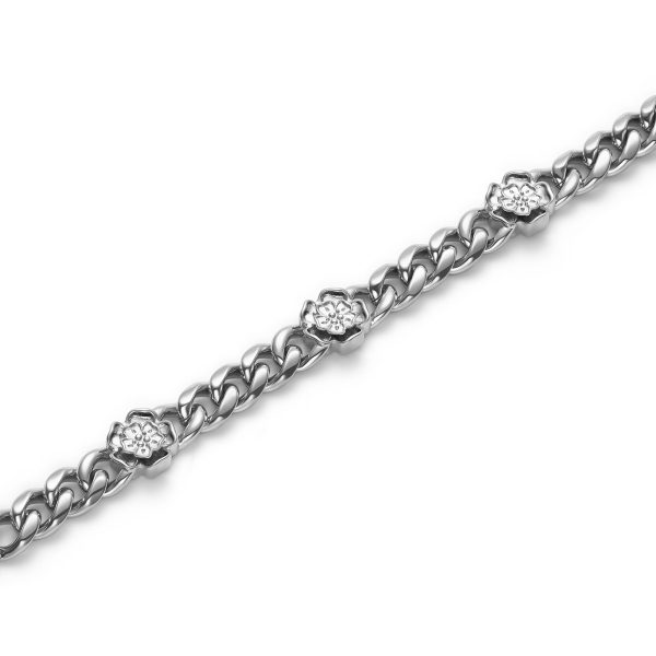 Tudor Rose Silver Tone Link Chain Bracelet - Image 4