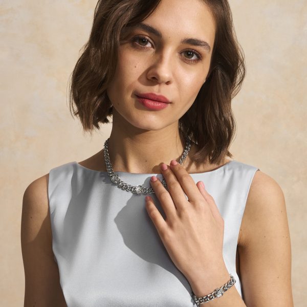 Tudor Rose Silver Tone Link Chain Bracelet - Image 5