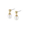 By The Sea Pearl Gold Plated Drop Earrings - Image 2