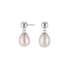By The Sea Pearl Silver Tone Drop Earrings