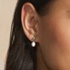 By The Sea Pearl Silver Tone Drop Earrings - Image 3