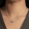 Feather Silver Tone Necklace - Image 3