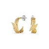 Feather Gold Plated Hoop Earrings