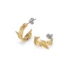 Feather Gold Plated Hoop Earrings - Image 2